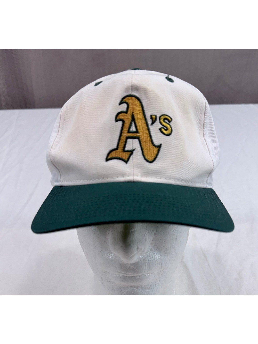 Vintage Oakland Athletics Snapback Baseball Cap White Green Adjustable Hat
